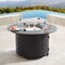 Outdoor Living and Style 44" Black and Brown Round Propane Outdoor Fire Table with Wind Blockers